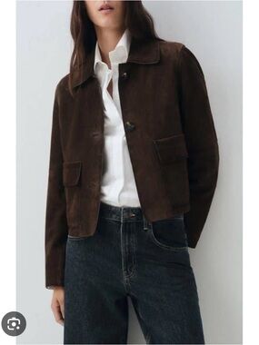 100% Leather Suede Jacket - Size Small